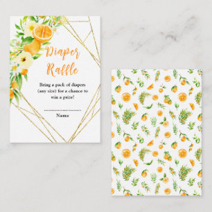 Oranges Citrus Baby Shower Diaper Raffle Enclosure Card