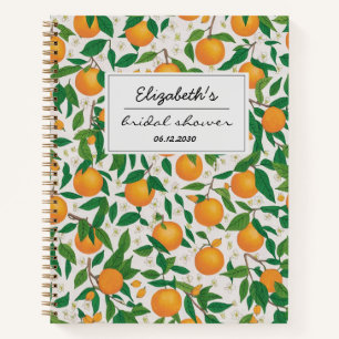 Oranges Citrus Fruit Floral Pattern  Bridal Shower Notebook