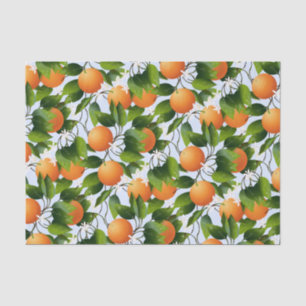 Oranges Citrus Fruit Floral Tissue Paper
