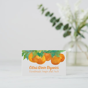 Oranges Citrus Fruit Watercolor Organics Business Card