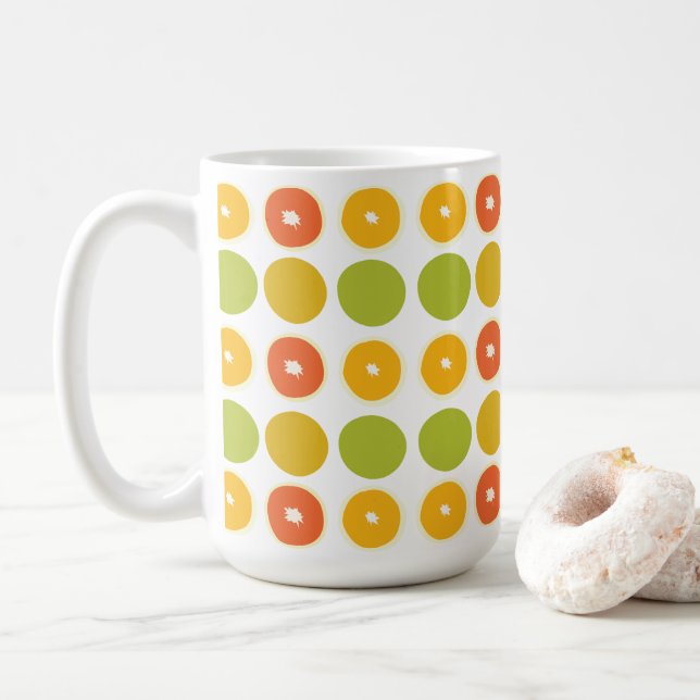 Oranges Citrus Fruits Food Pattern   Coffee Mug (With Donut)
