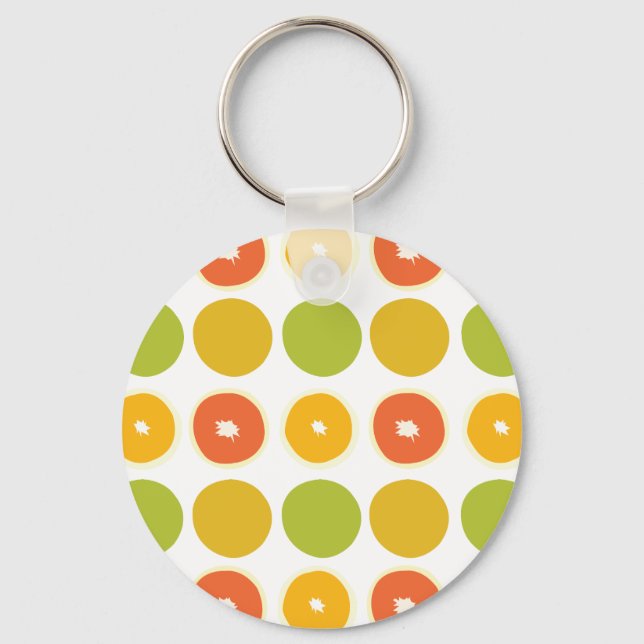 Oranges Citrus Fruits Food Pattern     Key Ring (Front)