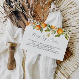 Oranges Citrus Summer Display Shower Baby Shower Enclosure Card