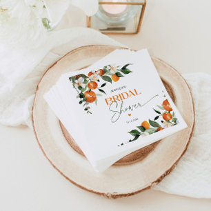 Oranges citrus theme bridal shower napkin