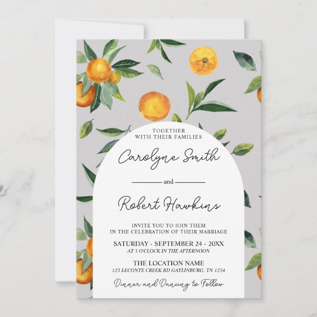 Oranges Citrus Wedding Invitation (Front)