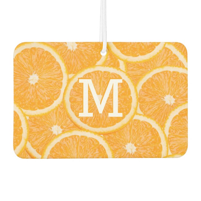 "Oranges" custom monogram air freshner Car Air Freshener (Front)