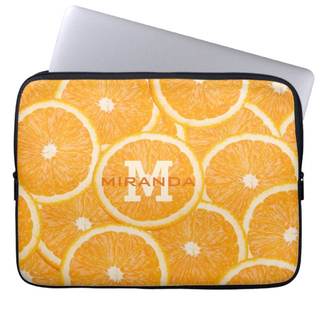 Oranges custom monogram laptop sleeves (Front)