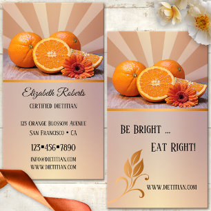 Oranges Dietician Nutritionist Business Card