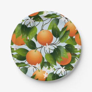 Oranges Fruit Citrus Cocktail Party Paper Plate
