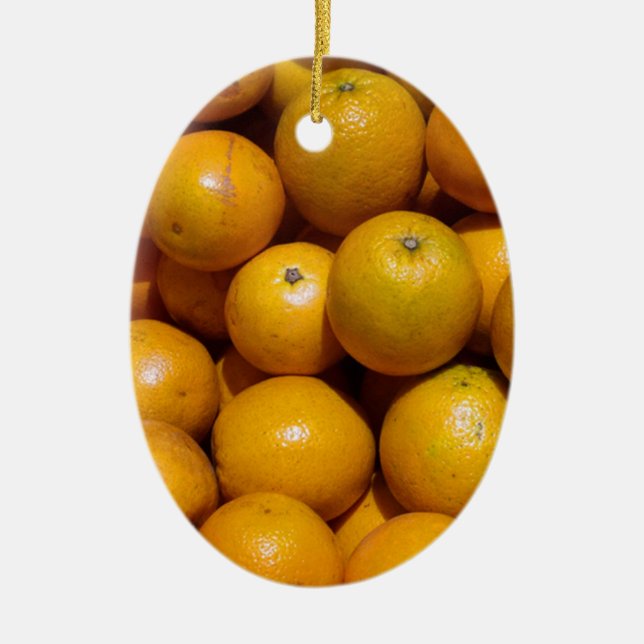 Oranges fruit Florida market orange  Ceramic Tree Decoration (Front)