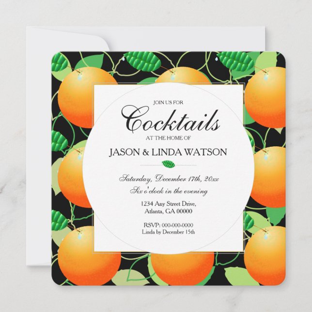 Oranges Fruit Invitation (Front)