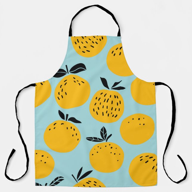 Oranges fruits seamless pattern apron (Front)