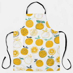 Oranges fruits seamless pattern apron