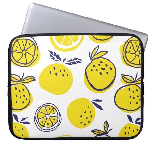Oranges fruits seamless pattern laptop sleeve (Front)
