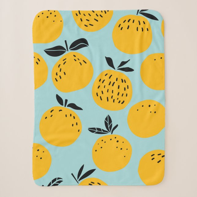 Oranges fruits seamless pattern sherpa blanket (Front)