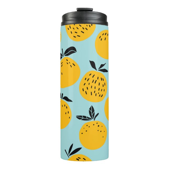 Oranges fruits seamless pattern thermal tumbler (Front)