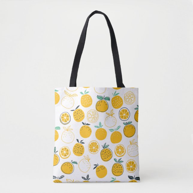 Oranges fruits seamless pattern tote bag (Front)