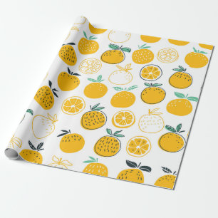 Oranges fruits seamless pattern wrapping paper