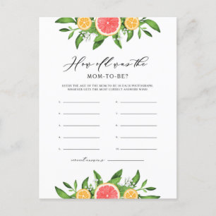 Oranges & Grapefruit How Old Was Mum-to-be Card