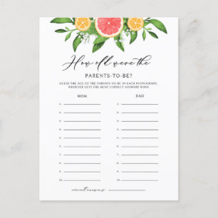 Oranges & Grapefruit How Old Were the Parents Card