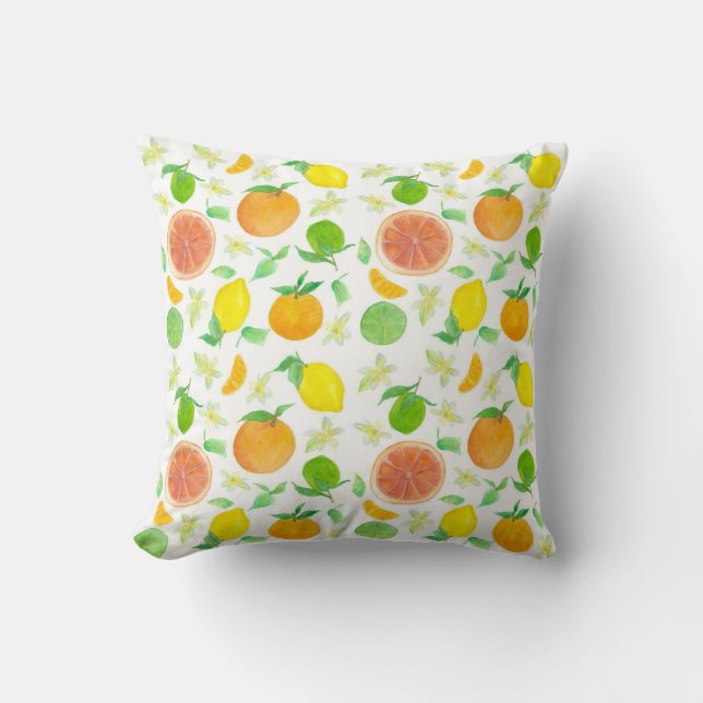 Oranges Grapefruit Lemons Citrus Fruit Cushion (Front)
