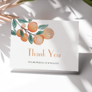 Oranges Green Leaf Baby Shower Thank You Postcard