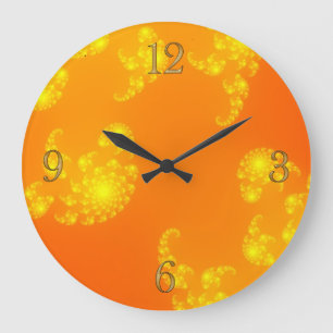 Oranges Julia Fractal Abstract Art Wall Clock