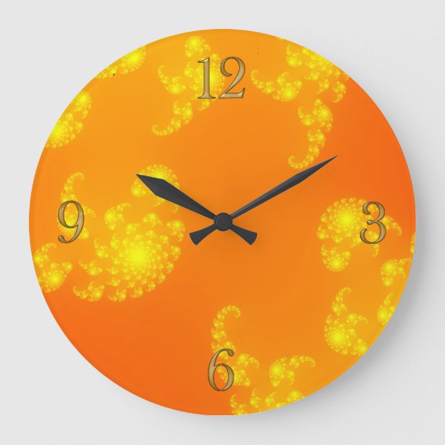 Oranges Julia Fractal Abstract Art Wall Clock (Front)