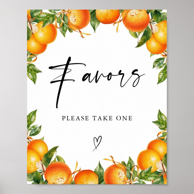 Oranges Lemon Citrus bridal shower Favours Poster (Front)