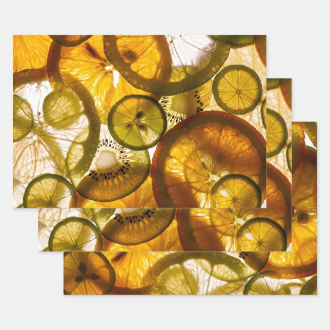 Oranges Lemons   Wrapping Paper Sheet (Set)