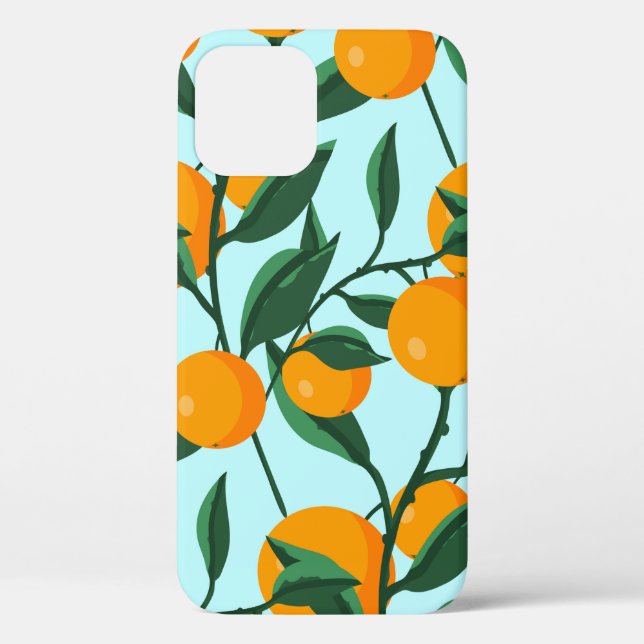 oranges on leaf branches seamless pattern, citrus  Case-Mate iPhone case (Back)