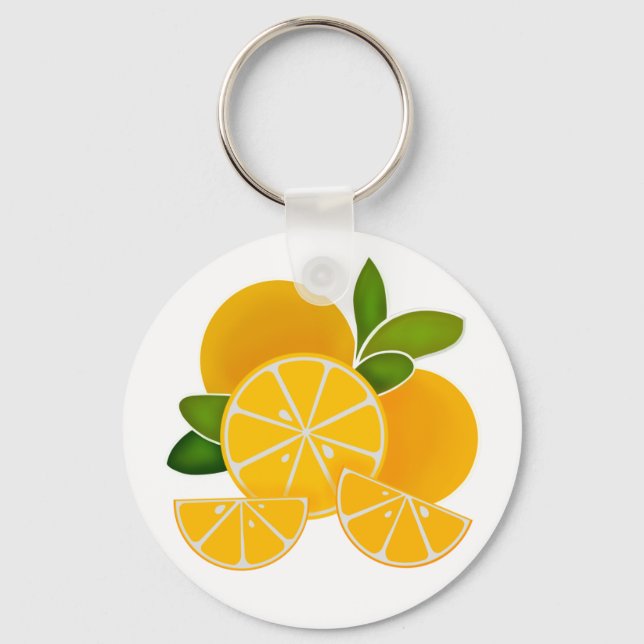 Oranges, orange slices, citrus fruit    key ring (Front)