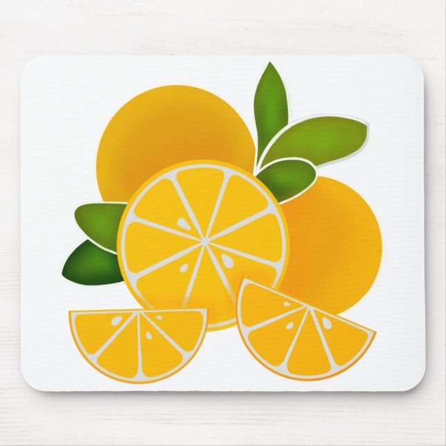 Oranges, orange slices, citrus fruit    mouse mat (Front)
