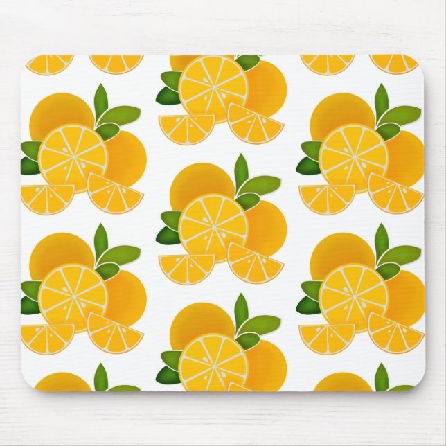 Oranges, orange slices, citrus fruit  mouse mat (Front)