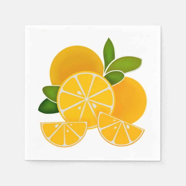Oranges, orange slices, citrus fruit    napkin (Front)