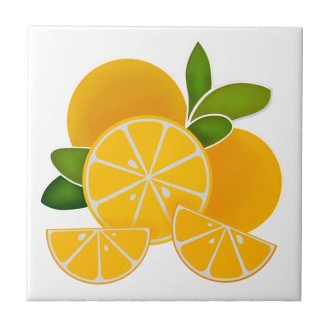 Oranges, orange slices, citrus fruit   tile (Front)