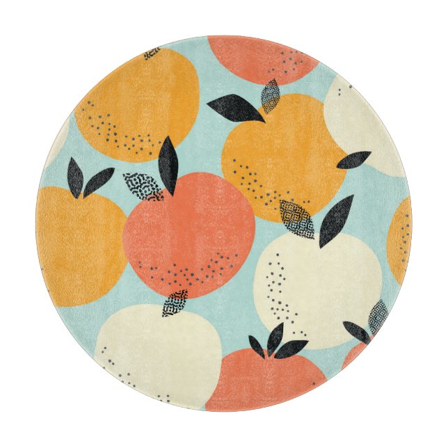 Oranges Pattern: Vibrant Seamless Design. Cutting Board (Front)