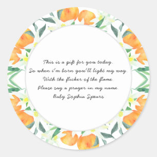 Oranges - Prayer Candle Label