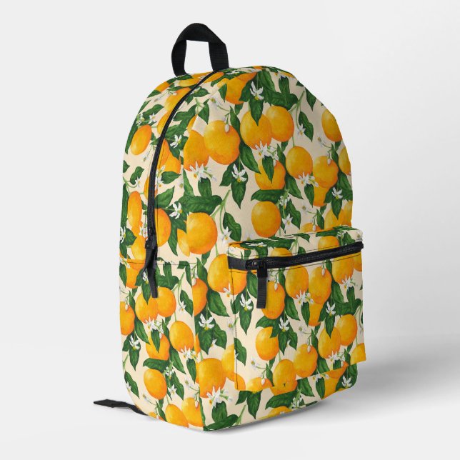 Oranges Printed Backpack (Back Corner Left)