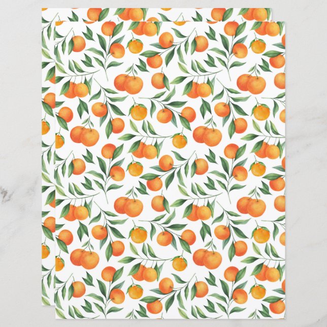 Oranges Scrapbook Paper (Front/Back)