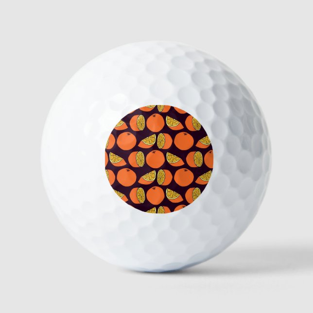 Oranges seamless pattern, vintage texture. golf balls (Front)