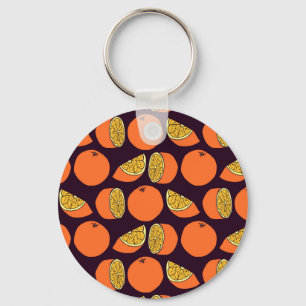 Oranges seamless pattern, vintage texture. key ring
