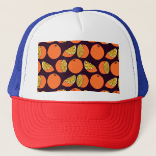 Oranges seamless pattern, vintage texture. trucker hat
