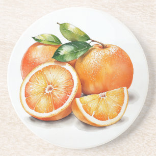 Oranges Sliced and Whole Coaster