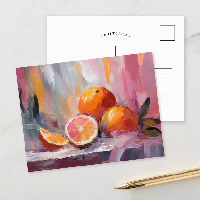 Oranges Still Life Modern Impressionist Art Postcard (Creator Uploaded)