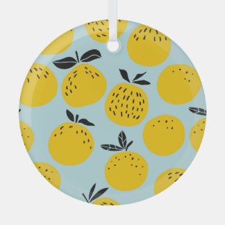 Oranges Summer: Fruitful Vintage Pattern Glass Tree Decoration