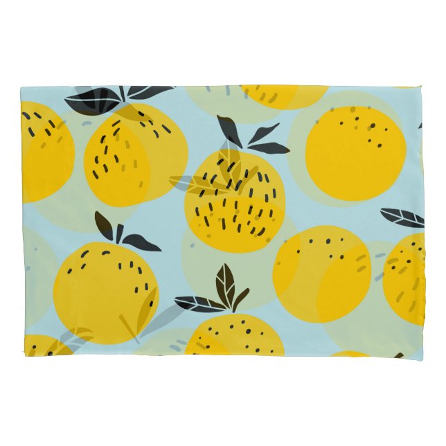 Oranges Summer: Fruitful Vintage Pattern Pillowcase (Front)