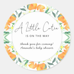 Oranges thank you classic round sticker