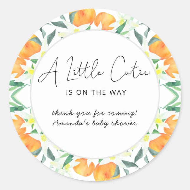 Oranges thank you classic round sticker (Front)