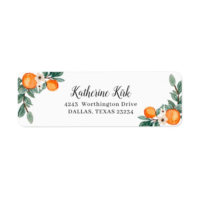 Oranges Twin Baby Shower Address Label (Front)